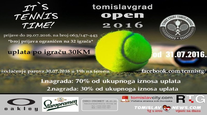 „Tomislavgrad open 2016.“ počinje 31. srpnja