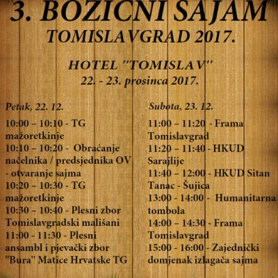 NAJAVA: 3. Božićni sajam u Tomislavgradu (22.-23. prosinca)