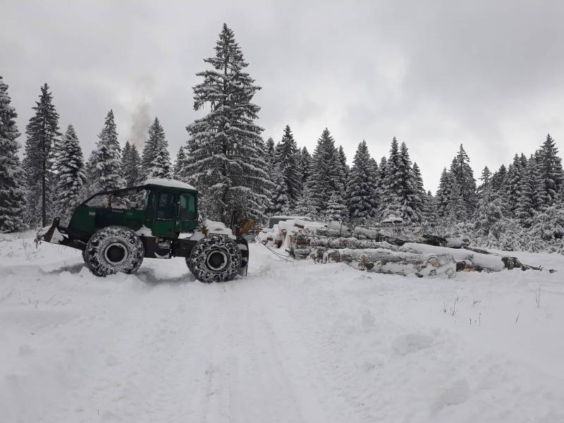 GLAMOČ: Čišćenje snijega na šumskim putevima