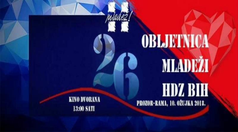 NAJAVA: 26. OBLJETNICA OSNIVANJA MLADEŽI HDZ-a BIH