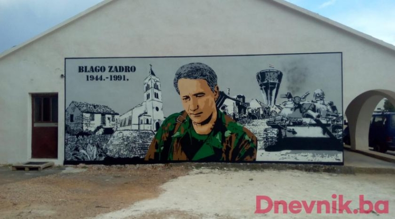(FOTO i VIDEO) Vukovarskom heroju Blagi Zadri prekrasan mural u Grudama