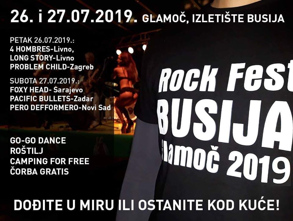 GLAMOČ: U petak i subotu “Rock Fest BUSIJA 2019” u Glamoču