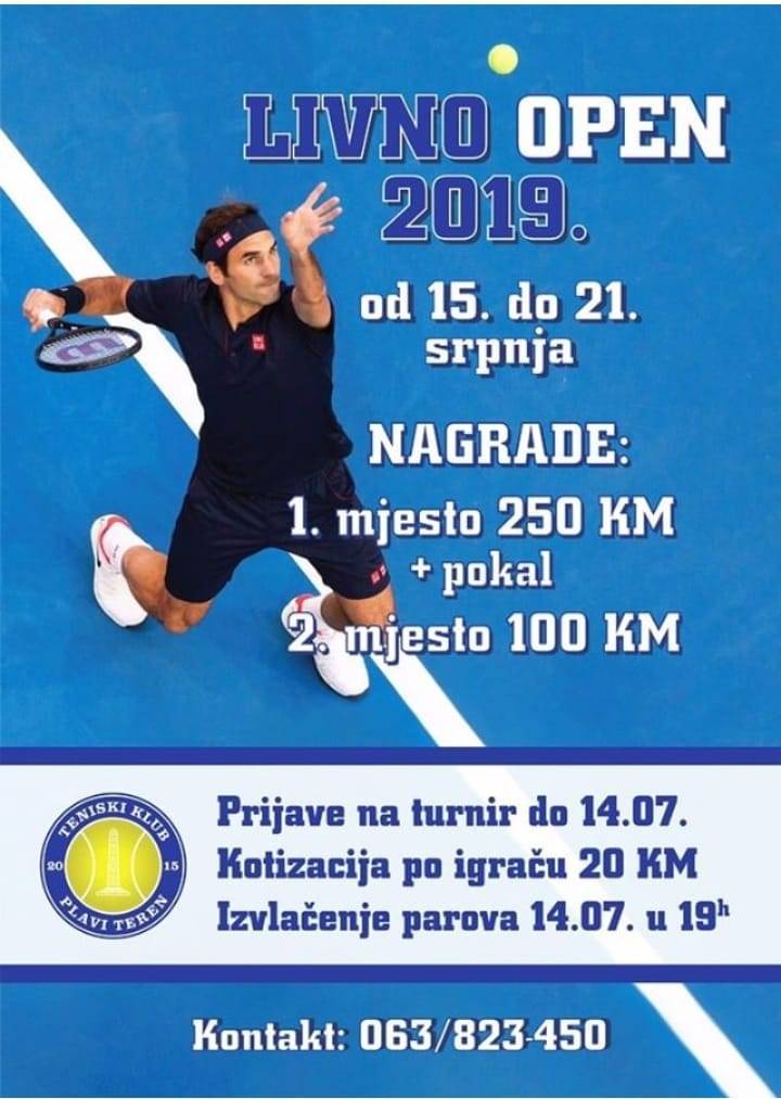 Teniski Klub “Plavi Teren” Organizira LIVNO OPEN 2019.