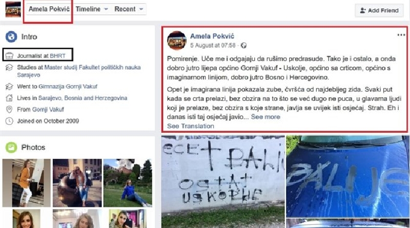 Pogledajte što je sestra Adisa Pokvića, inače novinarka BHRT-a, pisala protiv Hrvata