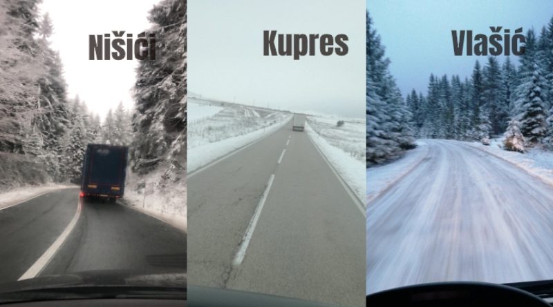 Pojačan oprez preporučuje se vozačima na putu Glamoč-Mlinište, Kupres-Šujica...