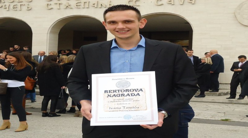 ČESTITAMO : IVAN TOMIĆ - BARIĆ JUČER DOBIO PRIZNANJE I NAGRADU FEDERALNOG MINISTARSTVA