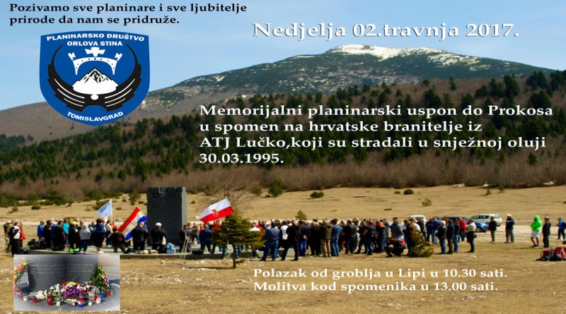 NAJAVA: Memorijalni uspon na Prokos 2. travnja