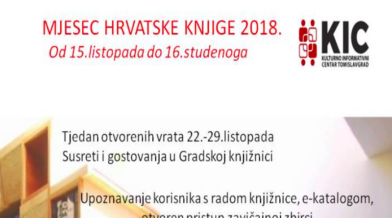 KIC TOMISLAVGRAD: Mjesec hrvatske knjige 2018.