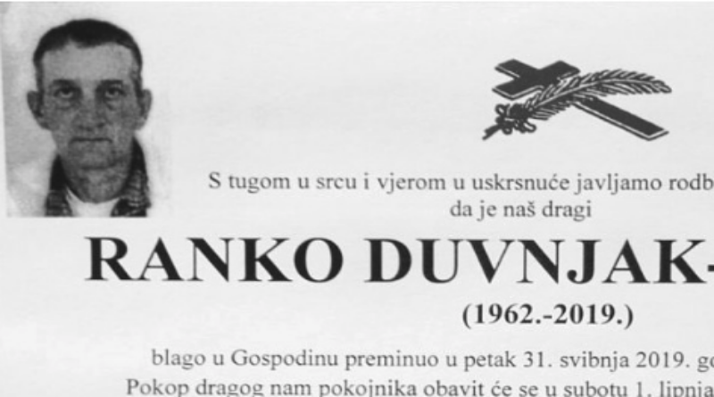 Danas nas je napustio Ranko Duvnjak-Cule