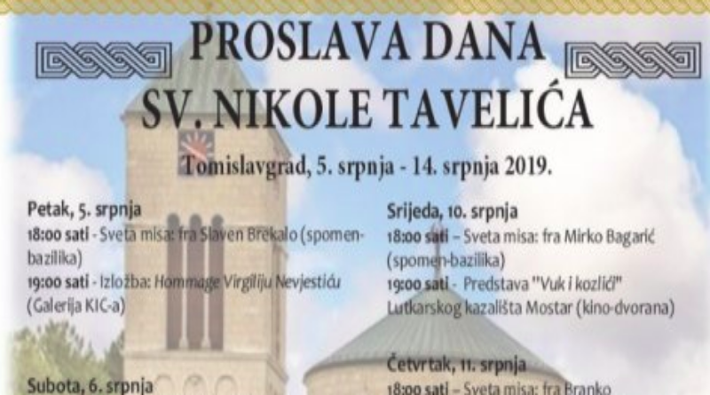 TOMISLAVGRAD: PROGRAM PROSLAVE DANA SV. NIKOLE TAVELIĆA