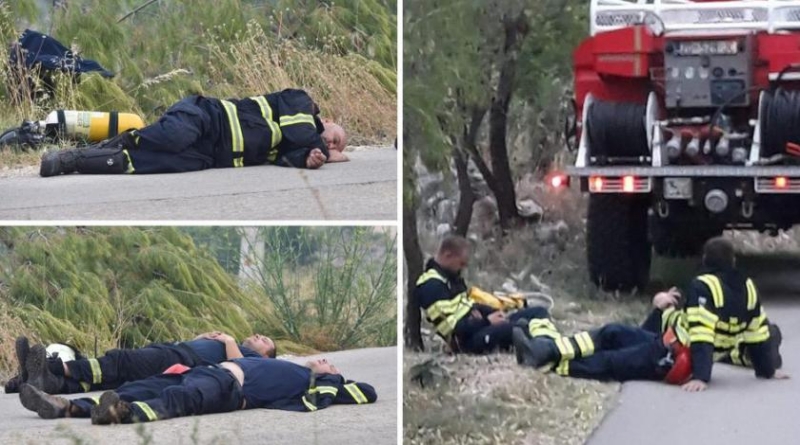 Vatrogasci - naši heroji: Cijelu noć spašavali kuće kod Šibenika pa zaspali na asfaltu