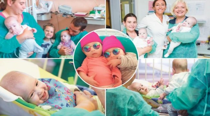 VALENTINA I KRISTINA NAPOKON S MAMOM I TATOM Najljepša hrvatska priča ove godine: Sijamske blizanke za petnaestak dana prvi put izlaze iz bolnice