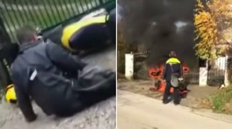 VIDEO Poštar mrtav pijan vozio na Badnjak, padao po podu, zapalio mu se motor