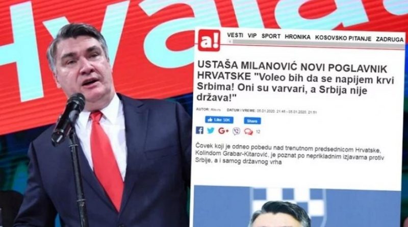 Vučićev tabloid: “Ustaša Milanović novi poglavnik Hrvatske”