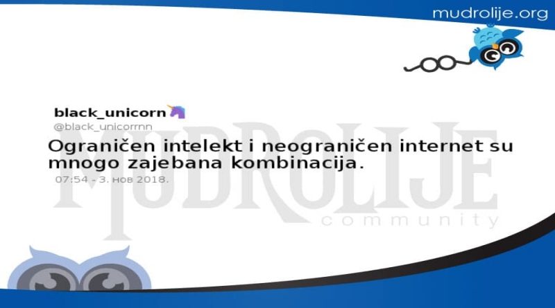 Ograničen intelekt i neograničen internet su mnogo zajebana kombinacija