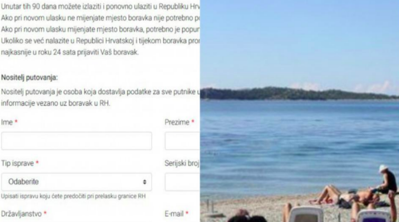 Ovo je obrazac koji morate popuniti za ulazak u Hrvatsku