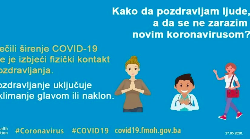 Krizni stožer Federacije BiH: Kako pozdravljati ljude, a da se ne zarazite koronavirusom