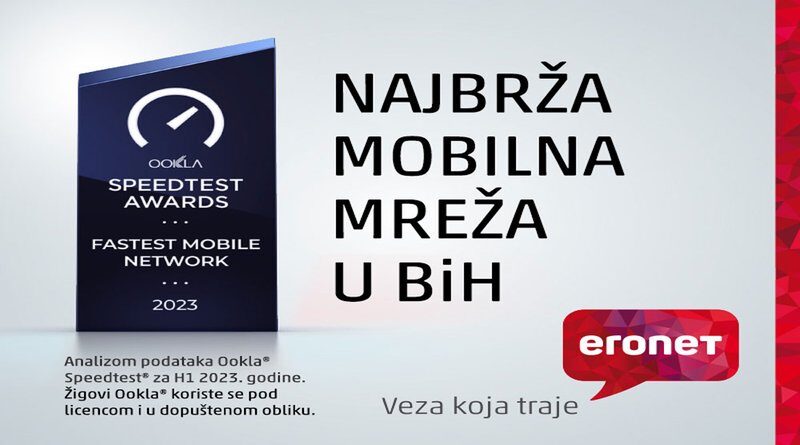 Potvrđeno! ERONET ima najbržu mobilnu mrežu u BiH!
